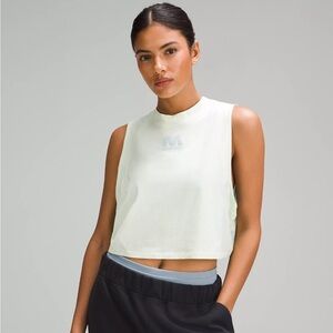 LULULEMON X MADHAPPY All Yours Crop Muscle Tank Light Neon Green Top